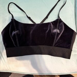 Alala Velvet Sports Bra in Blue and Black